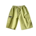 thumbnail image 1 of Odeerbi 3-12 Years Teen Boys Girls Cargo Shorts Summer Wide Leg Bermuda Shorts Cotton Athletic Sports Shorts Loose Casual Work Five Quarter Pants, 1 of 5