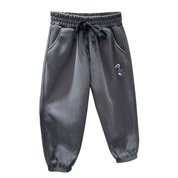 Odeerbi 3-12 Years Toddler Boys Cotton Sweatpants Workout Athletic Sports Jogger Pants Spring Casual Elastic Waist Drawstring Joggers