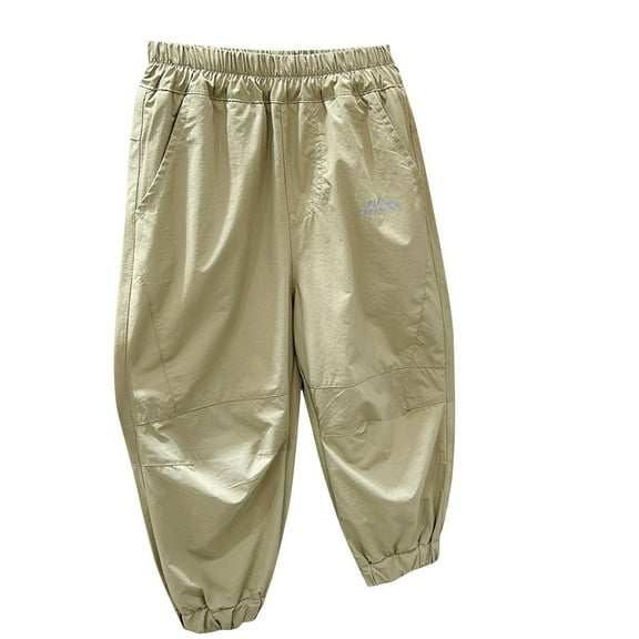 Odeerbi 3-12 Years Toddler Boys Girls Cargo Pants Athletic Sports Jogger Pants Spring Summer Casual Solid Color Loose Work Pants
