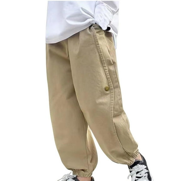Odeerbi 3-13 Years Kids Boys Cargo Pants Athletic Sports Jogger Pants Casual Elastic Waisted Comfortable Work Pants