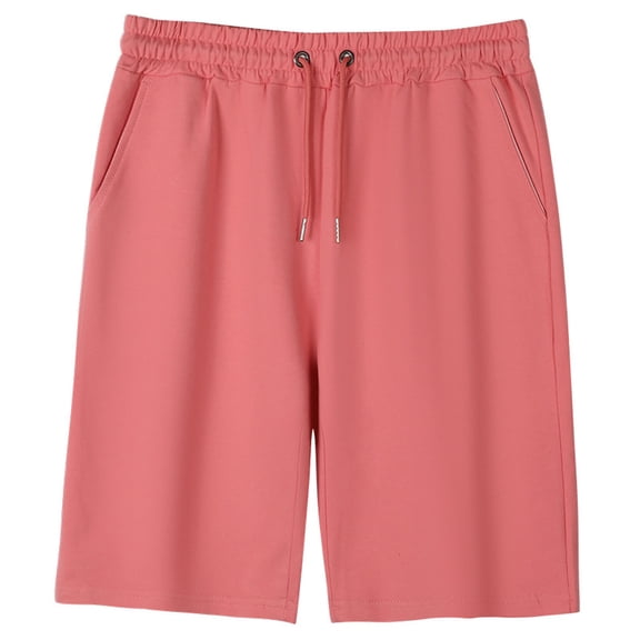 Odeerbi 3-13 Years Kids Boys Girls Summer Sports Bermuda Shorts Workout Athletic Cotton Shorts Solid Color Elastic Waistband Casual Shorts with Pocket