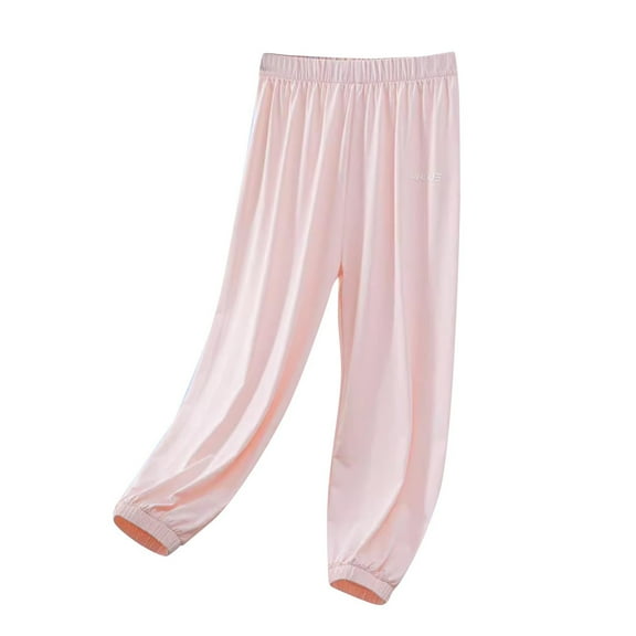 Odeerbi 3-14 Years Kids Boys Girls Ice Silk Sweatpants Quick Dry Workout Athletic Sports Jogger Pants Summer Sunscreen Casual Joggers