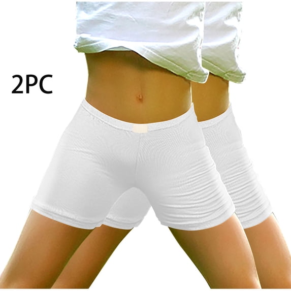 Odeerbi 3-14 Years Kids Girls 2 PCS Cotton Bike Shorts Summer Safety Under Dress Slip Shorts Lace Yoga Dance Shorts Solid Color Elastic Waist Short