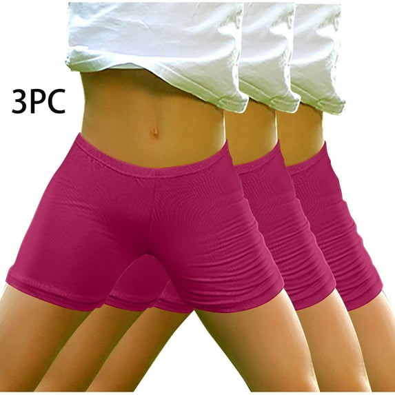 Odeerbi 3-14 Years Kids Girls 3 PCS Cotton Bike Shorts Summer Safety Under Dress Slip Shorts Lace Yoga Dance Shorts Solid Color Elastic Waist Short