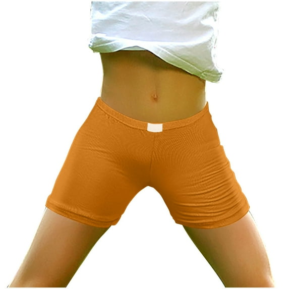 Odeerbi 3-14 Years Kids Girls Bike Shorts Cotton Safety Under Dress Slip Shorts Yoga Dance Shorts Casual Spring Summer Solid Color Elastic Waist Shorts