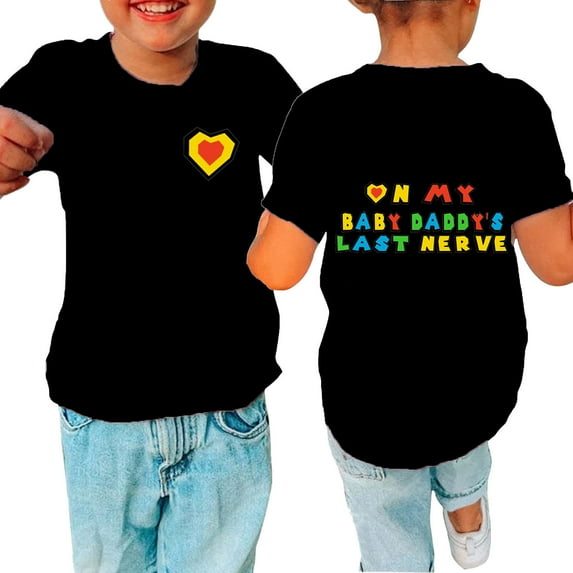 Odeerbi 3-14Y Kids Boys Girls Cute Print Cotton T-shirt Summer Toddler Comfortable Solid Color Print Short Sleeve Cotton Tops Baby Clothes Black