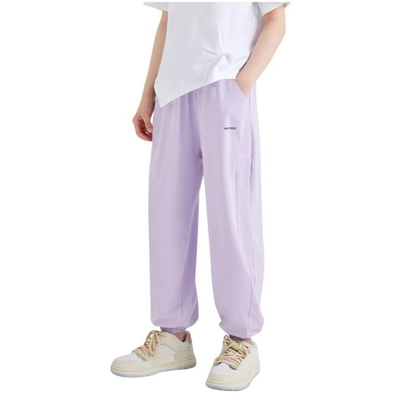 Odeerbi 3-15 Years Kids Boys Girls Sweatpants Workout Athletic Sports Jogger Pants Summer Sun Protection Outdoor Casual Joggers
