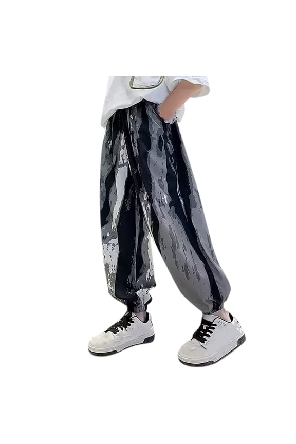 3-15 Years Toddler Boys Ice Silk Bloomers Summer Jogger Pants Quick Dry Lantern Pants Haren Pants