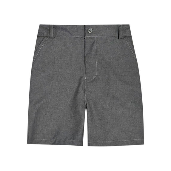 Odeerbi 3-16 Years Teen Boys Girls Formal Suit Shorts Uniforms Shorts Summer Solid Color Wrinkle Free School Shorts
