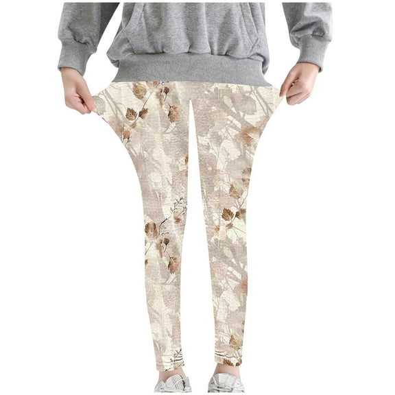 Odeerbi 3-8 Years Kids Girls Floral Leggings Stretchy Tights Compression Pants Soft Comfortable Ankle Length Pantyhose