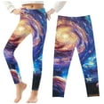 thumbnail image 1 of Odeerbi 3-8 Years Kids Girls Leggings Starry Sky Print Stretchy Tights Compression Pants Summer Starlit High Waist Soft Pantyhose, 1 of 5