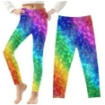 thumbnail image 1 of Odeerbi 3-8 Years Kids Girls Leggings Starry Sky Print Stretchy Tights Compression Pants Summer Starlit High Waist Soft Pantyhose, 1 of 5
