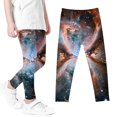 thumbnail image 1 of Odeerbi 3-8 Years Kids Girls Leggings Starry Sky Print Stretchy Tights Compression Pants Summer Starlit High Waist Soft Pantyhose, 1 of 5