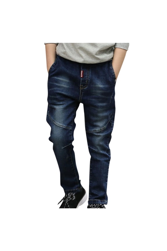 3-8 Years Toddler Boys Slim Jeans Cute Denim Pants Handsome Loose Casual Outerwear Cowboy Pants