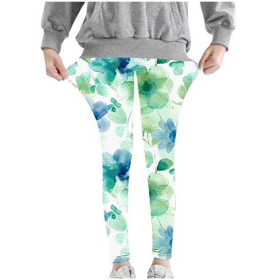 Odeerbi 3-8 Years Toddler Girls Floral Leggings Stretchy Tights Compression Pants Soft Comfortable Ankle Length Pantyhose