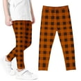 thumbnail image 1 of Odeerbi 3-8 Years Toddler Girls Leggings Plaid Stretchy Tights Compression Pants Summer High Waist Soft Pantyhose, 1 of 5