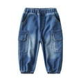 thumbnail image 1 of Odeerbi 3-9 Years Kids Boys Cargo Jeans Cute Denim Pants Sports Casual Cowboy Pants with Pocket, 1 of 9