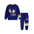 thumbnail image 1 of Odeerbi 3-9 Years Kids Boys Outfits Cotton Sweatsuits Excavator Crewneck Sweatshirts Sweatpants Two-piece Set Fashion Casual Long Sleeve Loungewear Set Kids Boys Clothes, 1 of 2