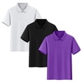 thumbnail image 1 of Odeerbi 3 Pack Boys Girls Short Sleeve Polos Solid Color Breathable Cotton School Uniform Shirts for 3-17 Years Toddler Kids Teen, 1 of 9