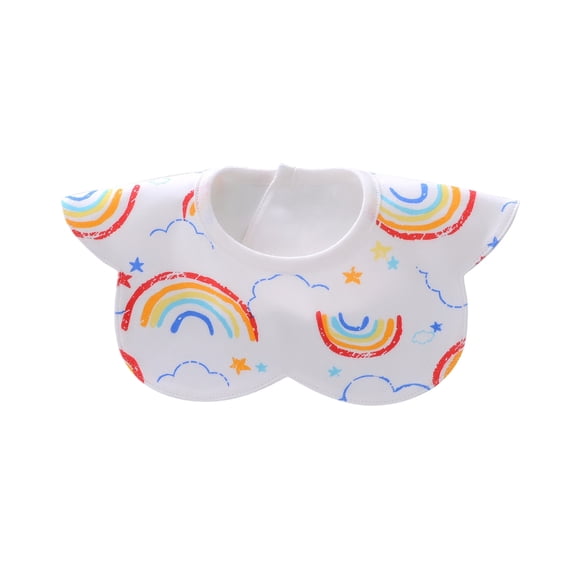 Odeerbi Rotate Cotton Baby Bib Soft Waterproof Baby Bandana Drooling Bib Baby Three-layer Thickened Rose Bib Absorbent Dirt-proof Baby Saliva Towel Adjustable With Snaps
