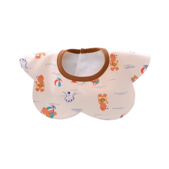 Odeerbi 360° Rotate Cotton Baby Bib Soft Waterproof Baby Bandana Drooling Bib Baby Three-layer Thickened Rose Bib Absorbent Dirt-proof Baby Saliva Towel Adjustable With Snaps Orange