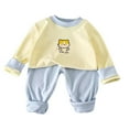 thumbnail image 1 of Odeerbi 3M-5Y Infant Boys Girls Cotton Pajamas Long Sleeve Tops Pants Set Soft Loungewear Cute Print Sleepwear Casual Comfortable Two-piece Pajama Sets Infant Boys Girls Clothes, 1 of 3