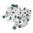thumbnail image 1 of Odeerbi 3M-5Y Toddler Boys Girls Cotton Pajama Set Cute Soft Pajamas Kids Winter Solid Color Cute Print Long Sleeved Home Wear Clothes Suit Baby Clothes White, 1 of 5