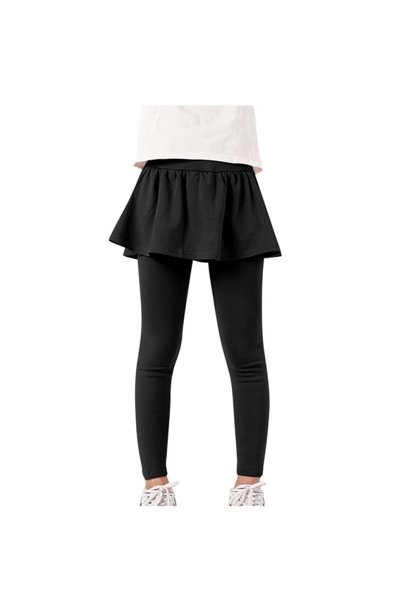 4-13 Years Kids Girls Leggings with Skirt Tutu Pants Summer Solid Color Skirts Pants