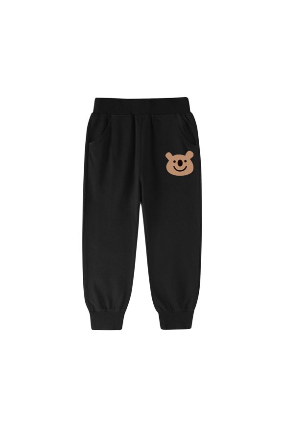 4-14 Years Toddler Boys Cotton Sweatpants Bear Print Workout Athletic Sports Jogger Pants Summer Elastic Waist Joggers