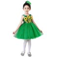 thumbnail image 1 of Odeerbi 4-15 Years Child Teen Girls Sequin Sunflower Dress with Headwear Spaghetti Strap Tulle Tutu Princess Dress for Stage Performance Dance Party, 1 of 7