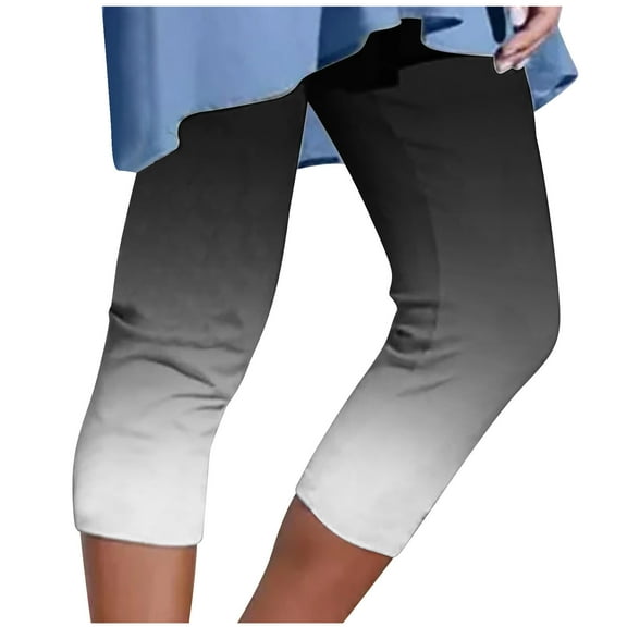 Odeerbi 4th of July Patriotic Beach Capris for Women 2025 Casual Drawstring Pants Summer Elastic Waist Independence Day Printed Cropped Pants Black