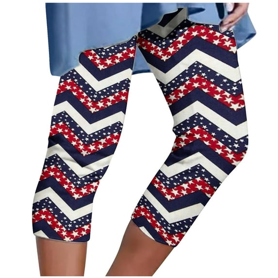 Odeerbi 4th of July Patriotic Beach Capris for Women 2025 Casual Drawstring Pants Summer Elastic Waist Independence Day Printed Cropped Pants Red