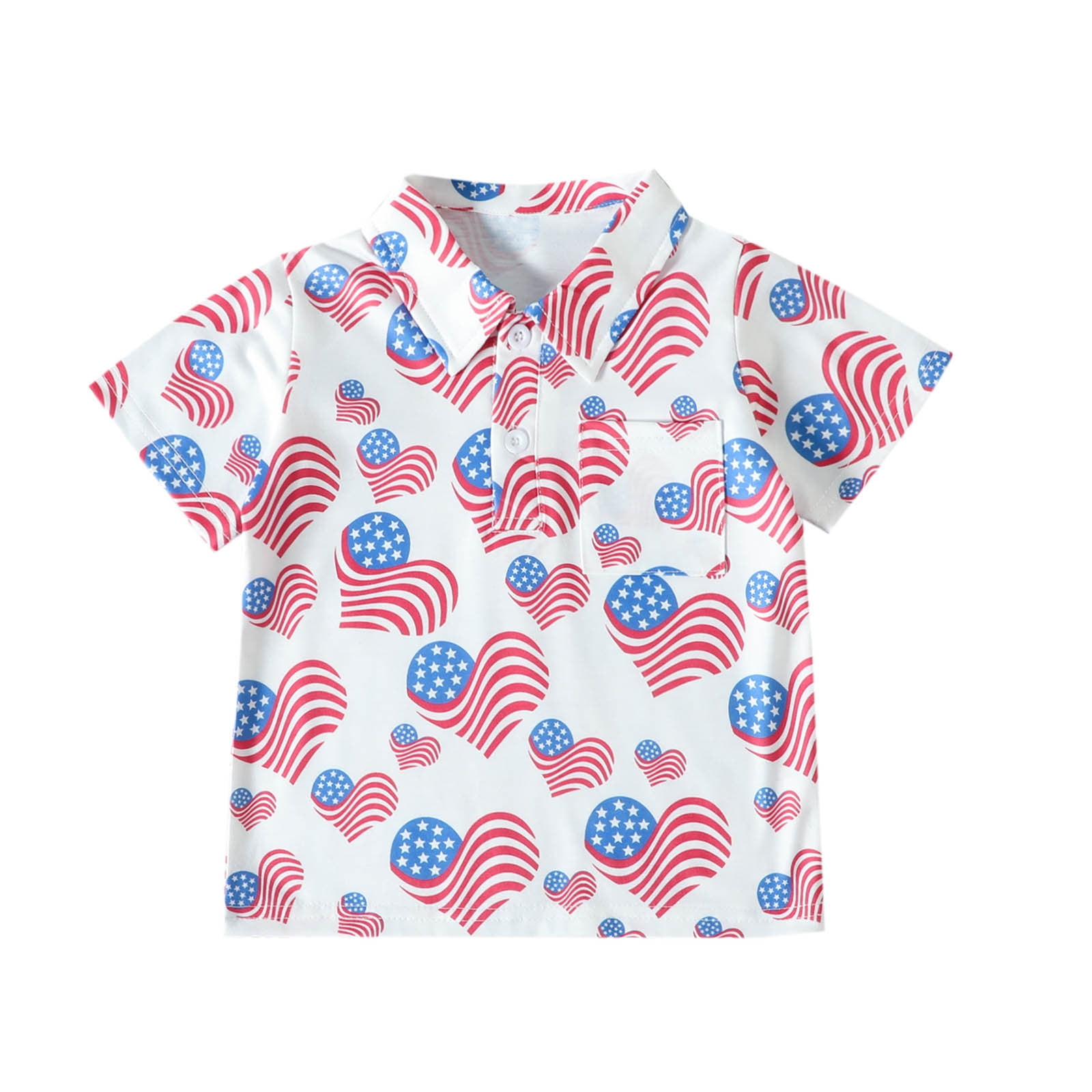 Odeerbi 4th of July Patriotic Shirt for Toddler Boys Baby Independence