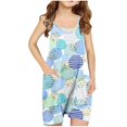 thumbnail image 1 of Odeerbi 5-13 Years Kids Girls Summer Jumpsuit Cute Print Camisole Romper Casual Breathable Comfortable Suspender Overalls Bib Overall Shorts with Pockets, 1 of 3