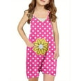 thumbnail image 1 of Odeerbi 5-13 Years Kids Girls Summer Jumpsuit Dots Flower Print Camisole Romper Casual Breathable Comfortable Suspender Overalls Bib Overall Shorts with Pockets, 1 of 5