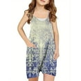 thumbnail image 1 of Odeerbi 5-13 Years Kids Girls Summer Shorts Jumpsuit Retro Print Camisole Romper Casual Breathable Comfortable Suspender Overalls Bib Overall Shorts, 1 of 4