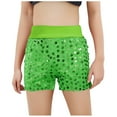 thumbnail image 1 of Odeerbi 5-14 Years Kids Boys Girls Metallic Sequin Sparkly Dance Shorts Sport Atletic Shorts Stage Performance Outfits Elastic Waist Multi-color Shorts, 1 of 4