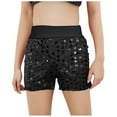 thumbnail image 1 of Odeerbi 5-14 Years Kids Boys Girls Metallic Sequin Sparkly Dance Shorts Sport Atletic Shorts Stage Performance Outfits Elastic Waist Multi-color Shorts, 1 of 4