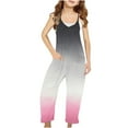 thumbnail image 1 of Odeerbi 5-14 Years Kids Girls Summer Jumpsuit Gradient Camisole Romper Casual Overalls Bib Overall Pantss with Pockets, 1 of 6