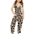 thumbnail image 1 of Odeerbi 5-14 Years Teen Girls Summer Jumpsuit Leopard Print Camisole Romper Casual Overalls Bib Overall Pantss with Pockets, 1 of 6