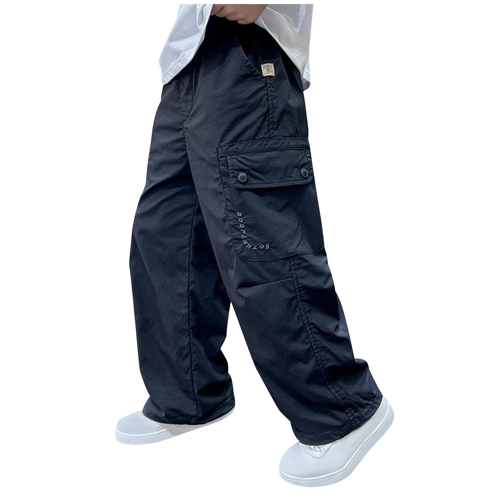 【WONDER WONDER】Kanti Mega Wide Cotton Pants Wonder Nation Boys Twill Cargo Pants, Sizes 4-18 - Walmart.com