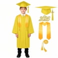 thumbnail image 1 of Odeerbi 5-17 Years Kids Teen Boys Girls Graduation Gown Set Solid Color Long Sleeve Robe with Stole, Cap & Honor Cord, Complete 4-Piece Outfit, 1 of 6