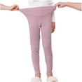 thumbnail image 1 of Odeerbi 5-18 Years Kids Girls Fleece Pajama Pants Thermal Bottoms Long Johns Sleepwear Bottoms Casual Solid Color High Waist Knee Honeycomb Warm Underwear Leggings, 1 of 8