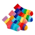 thumbnail image 1 of Odeerbi 5 PCS Cotton Socks for Toddler Boys Girls Breathable Soft Rainbow Crew Socks Kids Children Cute Print Middle Tube Warm Socks, 1 of 9