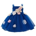 thumbnail image 1 of Odeerbi 6 M-3 Y Infant Toddler Girls 3D Floral Tulle Ball Gown Elegant Sleeveless Ruched Princess Dress for Wedding Pageant Formal Party, 1 of 9
