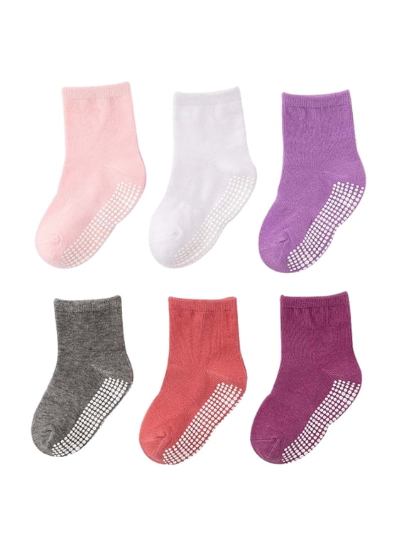 6 PCS Cotton Ankle Socks for 1-7 Years Kids Boys Girls No Show Socks Low Cut Socks Children's Spring Summer Socks Baby Solid Color Socks