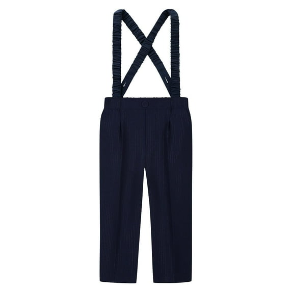 Odeerbi 6M-10Y Toddler Boys Formal Suit Pants Uniforms Detachable Overall Pants Cute Solid Color Casual School Uniform Straps Trousers