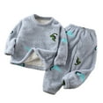 thumbnail image 1 of Odeerbi 6M-12Y Infant Boys Girls Fleece Pajama Set Cute Soft Pajamas Toddler Kids Winter Solid Color Cute Pattern Long Sleeved Thickening Home Wear Clothes Suit Baby Clothes Blue, 1 of 4