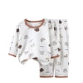 thumbnail image 1 of Odeerbi 6M-12Y Toddler Boys Girls Summer Cotton Pajamas Long Sleeve Tops Pants Set Soft Loungewear Cute Print Sleepwear Lightweight Breathable Pajama Set Toddler Boys Girls Clothes, 1 of 3