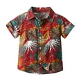 thumbnail image 1 of Odeerbi 6M-13Y Kids Boys Hawaiian Shirt Summer Beach Cotton Shirts Kids Fashion Short Sleeve Blouse Tropical Flower Print Shirt Leisure Tops Kids Boys Clothes, 1 of 9